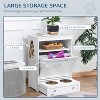LunaLulinlk Pet Feeder Station Storage Cabinet, Dog Food Storage Container with Dog Raised Bowls and Hanger White - 3 of 4