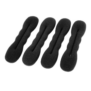 Unique Bargains Women Sponge DIY Hairstyle Ponytail Bun Maker Holder 6.5inches Black 4 Pcs - 1 of 4