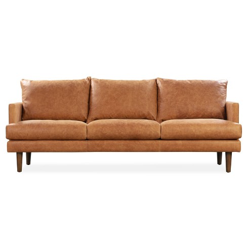 Poly and deals bark cognac couch