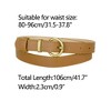 INSPIRE CHIC Women PU Leather Belts Bronze Metal Pin Buckle Thin Waist Belts for Jeans Dress - 3 of 4