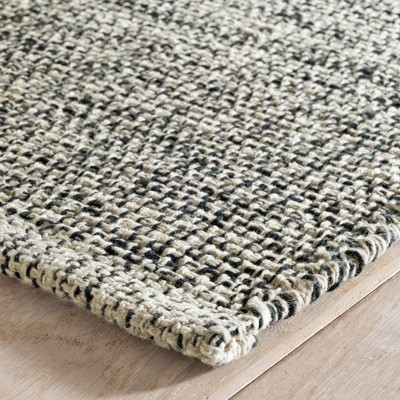 Marled Mix Black and Warm Grey Cotton Handwoven Runner Rug 2'6" x 8'