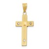 Black Bow Jewelry 14k Two Tone Gold Diamond-cut Crucifix Cross Pendant - 3 of 4