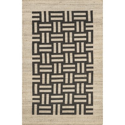 Nuloom Saskia Southwestern 5x8 Jute Indoor Area Rug for Dining Room Rug Neutral Rug Living Room Rug, Ivory