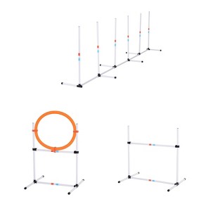 Portable Pet Agility Pet Training Set Dog Obstacle Exercise Adjustable Jump Ring High Jumper wCarry Bag - 1 of 4