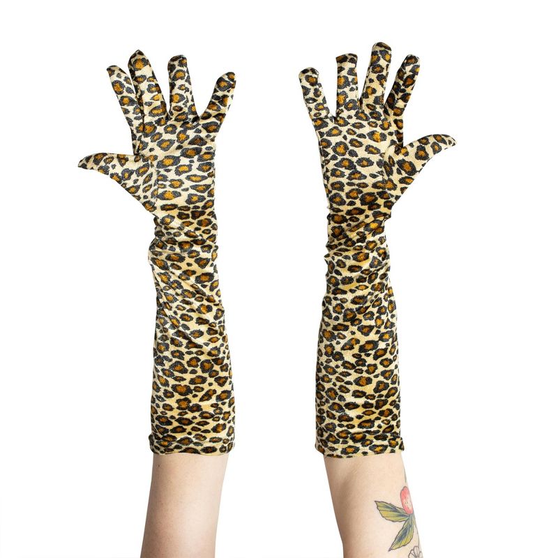 Costume Culture by Franco LLC Leopard Velour 20.5 Inch Adult Costume Gloves, 4 of 7