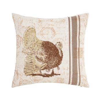 C&F Home 18" x 18" Thanksgiving Turkey Printed Throw Pillow