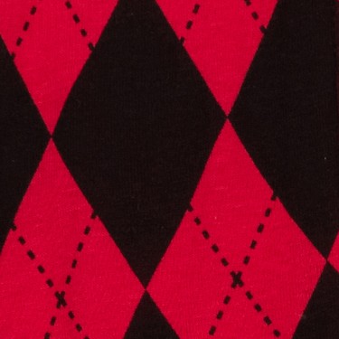 argyle black & red