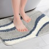 Unique Bargains 2 Pcs Wavy Stripes Non-Slip Absorbent Bath Mat for Bathroom Shower - 2 of 4