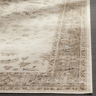 Elegant Stone & Mouse 24" Transitional Vintage Wool-Blend Rug