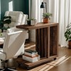 Hommoo C-Shaped End Table Rustic Brown - 4 of 4