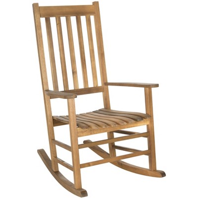 Acacia Wood Brown Teak Finish Contemporary Rocking Chair 26"