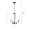 Vetivene 20" 3 Light Chandelier Textured Black - 2 of 3