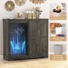 Wooden Garbage Bin Cabinet, Deodorizing Double Tilt Out Trash Can Cabinet - 4 of 4