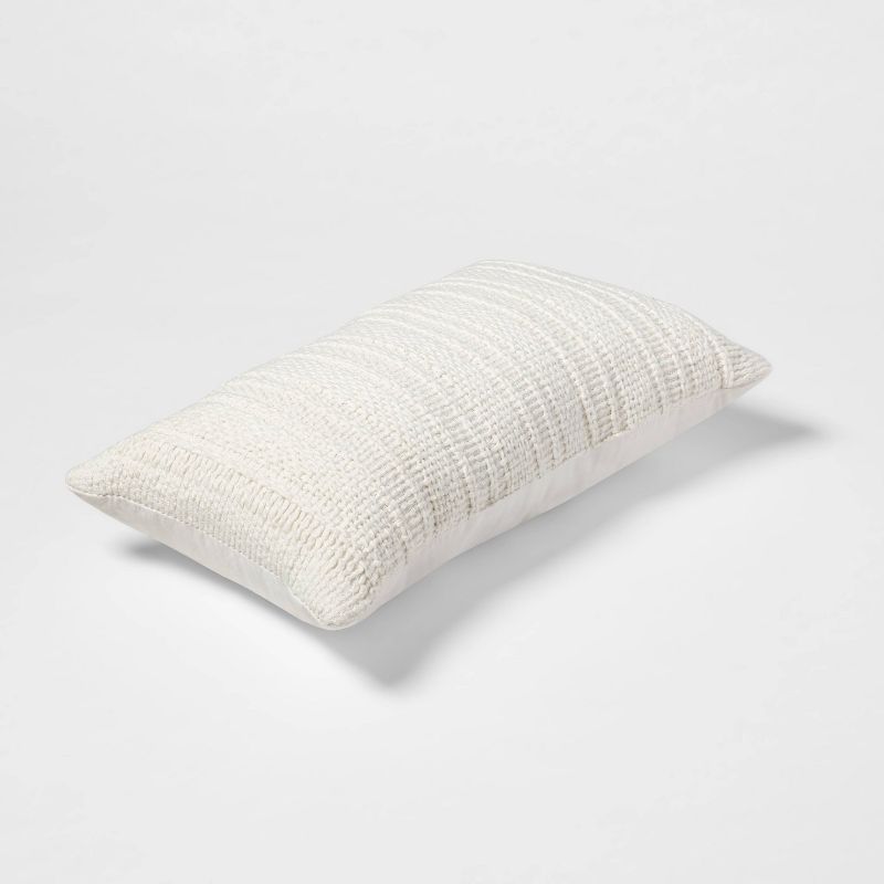 Oversized Textural Woven Throw Pillow Cream - Threshold™, 3 of 11