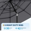 ODK 3 Tiers Patio Market Umbrella 8 Ribs, 9FT 3 Tiers Heavy Duty Outdoor Umbrella with Ventilation and Hand Crank - 3 of 4
