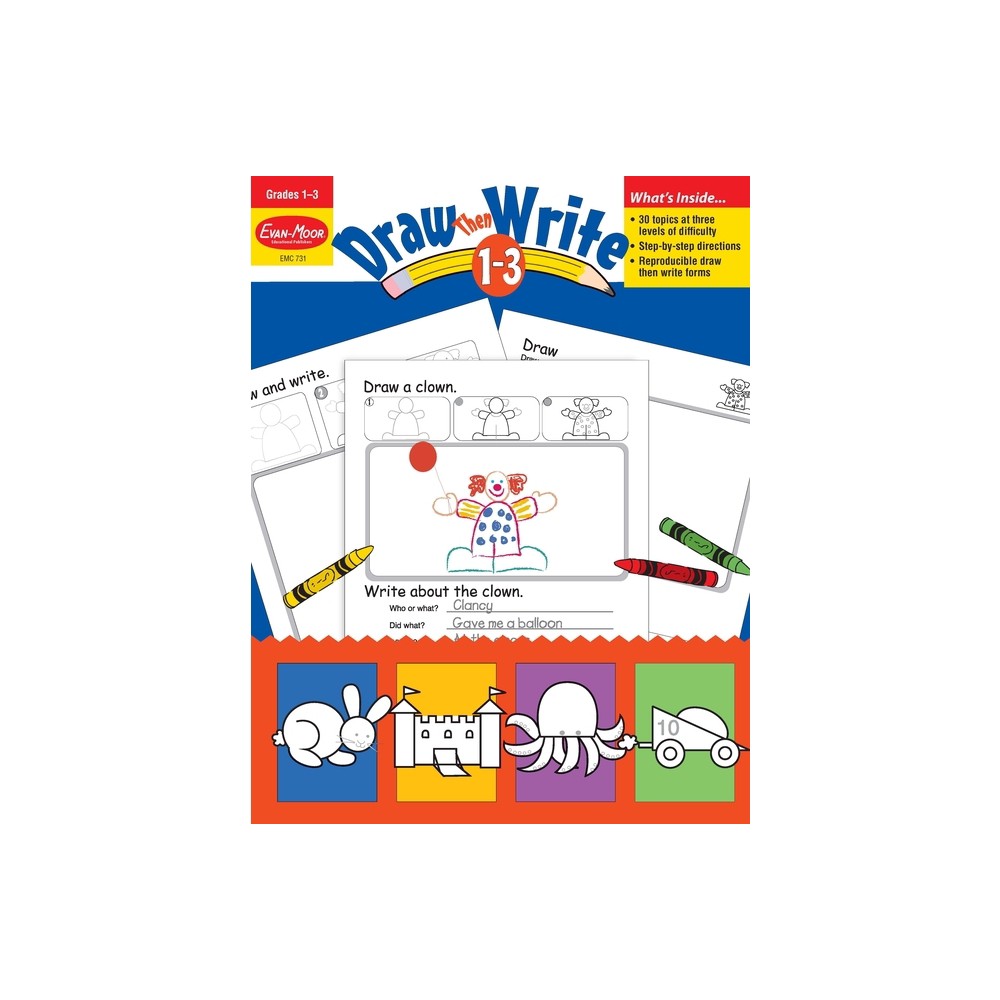 Draw...Then Write, Grade 1 - 3 Teacher Resource - (Draw Then Write) by Evan-Moor Educational Publishers (Paperback)