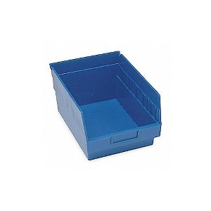 Quantum Storage Systems Economy Shelf Bin, Nesting, 17-7/8"W X 11-1/8"D X 6"H, (7) Divider Slots, Rear Hanglock, - 1 of 1