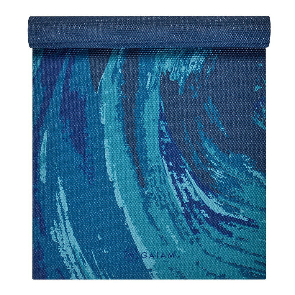 Gaiam Printed Yoga Mat - Dark Blue (4mm)
