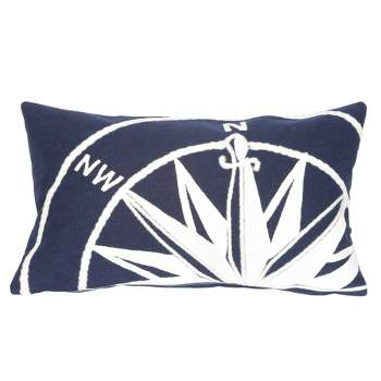 12"x20" Oversize Compass Maine Square Throw Pillow Blue - Liora Manne