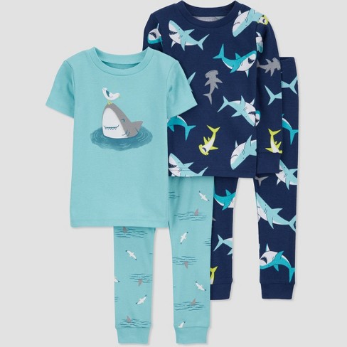 Carter's Just One You® Toddler Boys' Sharks & Birds Printed Pajama Set -  Navy Blue/light Blue : Target