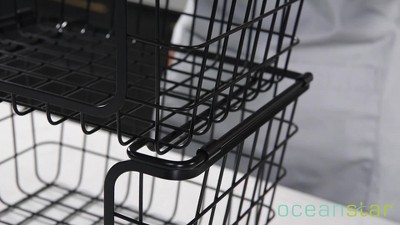 Oceanstar Oceanstar Stackable Metal Wire Storage Basket Set for