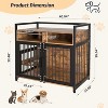 Dog Crate Furniture, Dog Cage with 2 Open Storage Shelves, 360¡ã Adjustable Raised Feeders, 2 Stainless Steel Bowls Indoor Crate for Heavy Dogs - 3 of 4