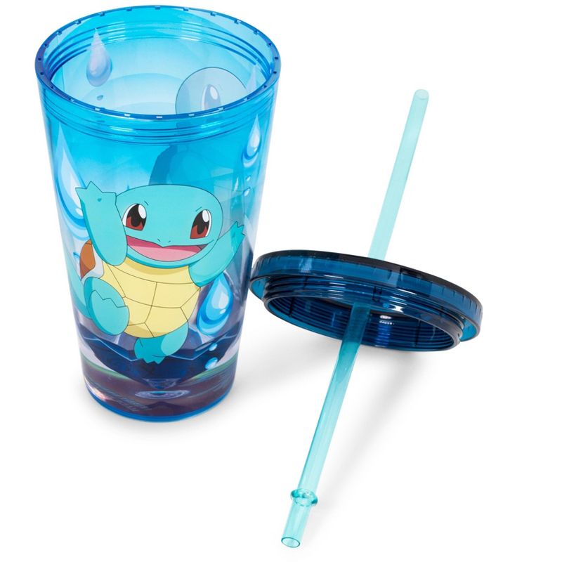 Just Funky Pokemon Squirtle 16oz Plastic Carnival Cup Tumbler with Lid and Reusable Straw, 3 of 7