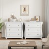 Drawer Storage Cabinets, Tall Boho Dresser with Curved Legs, Rattan Accents, Freestanding Storage - 2 of 4