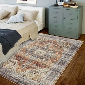 Area Rug, Machine Washable Rug, Stain Resistant Non-Slip Kitchen Rug, Traditional Distressed Accent Rug, Vintage Carpet for Bedroom, Dining Room - 1 of 4