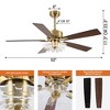 Parrot Uncle 52" Modern LED Ceiling Fan Light with Remote and Light - 4 of 4