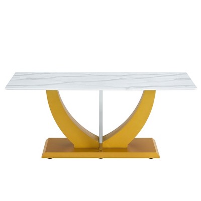 NicBex Modern 43.3" Rectangle Coffee Table with Glass Top for Living Room and Bedroom