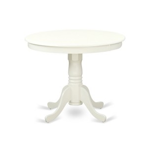 Round Dining Table Set - 5 Piece Kitchen Table with Chairs, Antique Linen White Finish, 36 Inch Table - 1 of 4