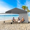Tangkula 14 X 9.2 FT Pop up Canopy Tent w/ 2 Convertible Sidewalls to Awning & Stakes - 2 of 4