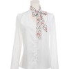 Elerevyo Women's Floral Chiffon Lightweight Skinny Neck Scarf Neckerchief - 2 of 4