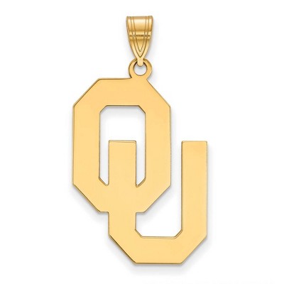 Black Bow Jewelry 10k Yellow Gold Oklahoma Sooners NCAA Extra Large Pendant