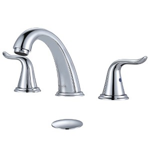 WOWOW 8 in. Widespread Double Handle Bathroom Faucet with Drain Kit - 1 of 4