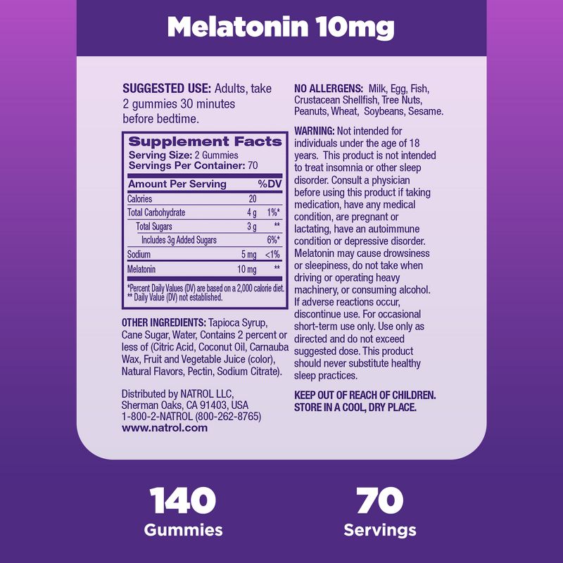 Natrol Melatonin 10mg Sleep Aid Gummies - Strawberry - 140ct, 6 of 12