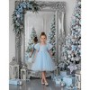 2Bunnies Girls 1-9Y Beaded Sequin Embellished Tulle Puff Sleeve Christmas Party Dress - 2 of 4