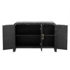 Sideboard Cabinet Retro Minimalist Curved Sideboard With Gold Handles And Adjustable Dividers Sideboard Buffet Cabinet With Storage - 2 of 4