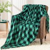 Christmas Flannel Blanket for Couch, Red Black Plaid Fleece Throw Blanket - 4 of 4