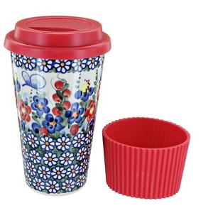 Blue Rose Polish Pottery 559 Vena Travel Mug - 1 of 2