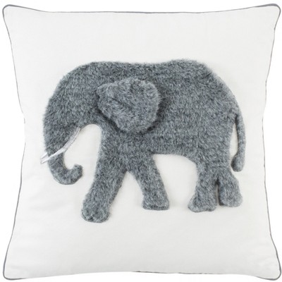 Snuffles Pillow - White/Grey - 20" x 20" - Safavieh