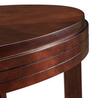 Oval Chocolate Wood Coffee Table with Storage Shelf