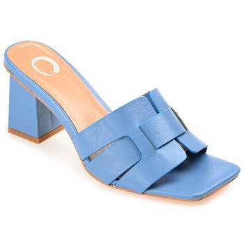 Journee Collection Womens Renatta Tru Comfort Foam Open Square Toe Block Heel Sandals