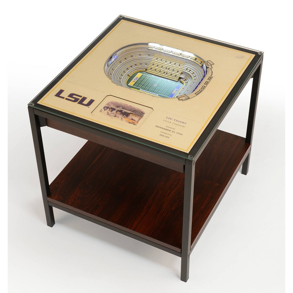 NCAA LSU Tigers 25-Layer StadiumViews Lighted End Table