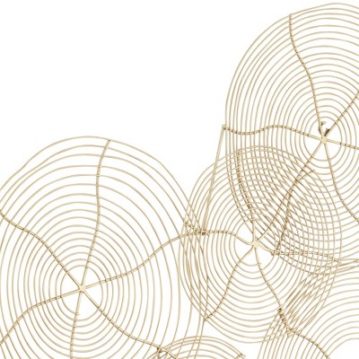 Glossy Gold Metal Overlapping Circles Wall Art, 39"