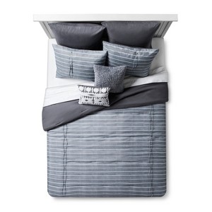 Gray Stripe Roadtrip Comforter Set (Queen) 8pc