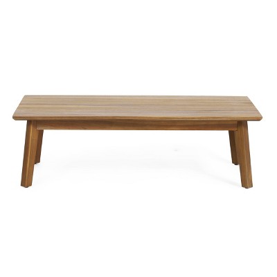 Christopher Knight Home Burchett Outdoor Acacia Wood Chat Set - Thumbnail 5