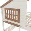 KWPZQEB Solid Wood Bunk Bed, House Shaped Bunk Bed with Safety Fencing and Bookshelf, House Bunkbeds for Kids - 4 of 4