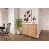 Nexera Slim 2 Doors Storage Cabinet Golden Maple: Modern Accent Furniture, Wood Composite, Fixed Shelves - 3 of 4